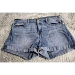 7 for all mankind Women's Jean Shorts Cuff Light Wash Size 28